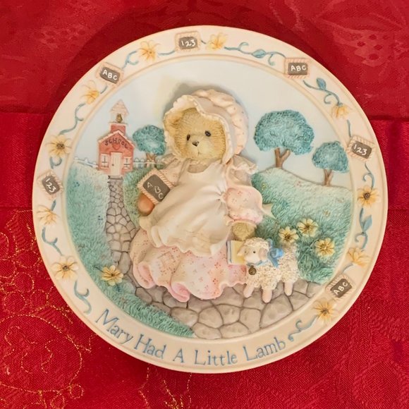 Cherished Teddies - Mary Had A Little Lamb - Nursery Rhyme - Hanging Plate - Picture 2 of 7